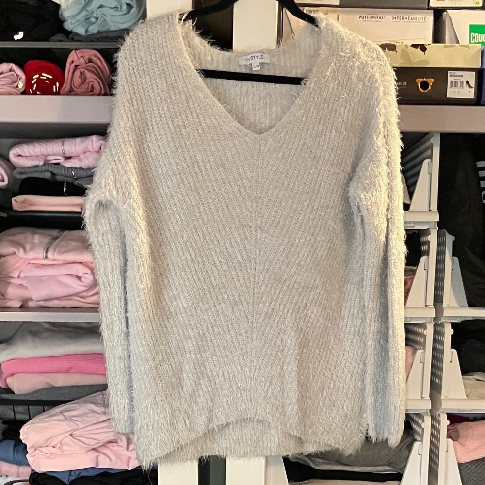 My Style Baby Grey Fuzzy Sweater